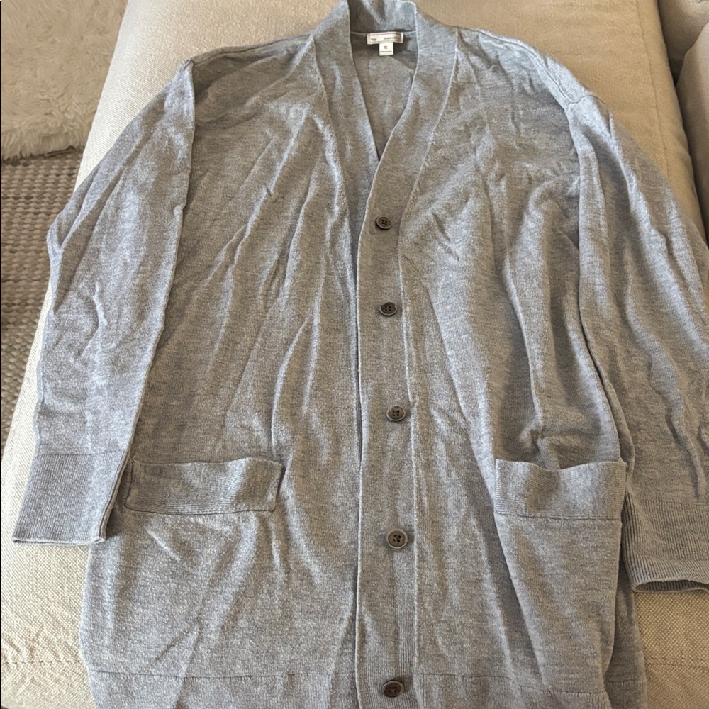 Super soft merino wool blend long button cardigan XS  GAP
